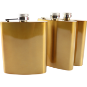 HIXA Heupfles - Goud - 3 Stuks - Flacon - Veldfles - RVS - Drinkfles -...