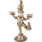 Clayre & Eef Decoratie Beeld Konijn 35x22x58 cm Goudkleurig Kunststof