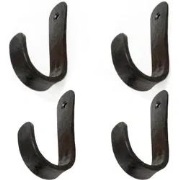 Kapstokhaak rond | Set van 4 | Wandhaak | Zwart