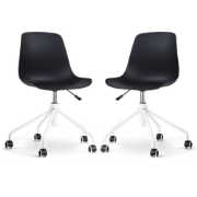 Nout-Pip bureaustoel zwart - wit onderstel - set van 2