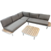 Moa cornerset oyster/acacia incl. naturel bruine kussens