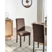 BROADWAY - Eetkamerstoel - Bruin - Polyester