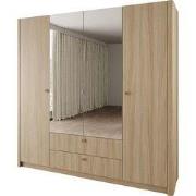 Meubella - Voorne - Kledingkast met 4 deuren - Eiken - 213 cm