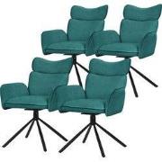 Eetkamerstoel set van 4 draaibare benzine met rugleuning en armleuning...