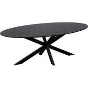 QUVIO Eettafel Sofia – Ovaal – 220x100 cm – Kruispoot –  Zwart