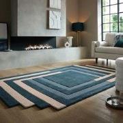 Abstract vloerkleed - Labyrinth Blauw - 150 x 240 cm