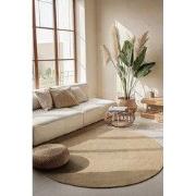 Rond Jute vloerkleed - Braided Rangpur - Ivoor / Creme - 140cm rond Ø