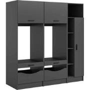 3-delige wasmachine meubelset Free 183x195x68 cm in antraciet  – unive...