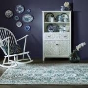 Yasmin Vintage Laagpolig - 100% Wol - Blauw - 200 X 290 CM