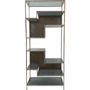 Boekenkast met planken van gerookt glas H180 cm - TETRIS