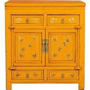 Fine Asianliving Antieke Chinese Kast Marigold Geel Vlinders
