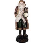 Clayre & Eef Kerstdecoratie Beeld Kerstman 15x13x40 cm Rood Kunststof