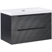 MAKANA - Badkamermeubel met wastafel - Zwart - 80 cm - MDF