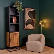 Boekenkast Oakland | 50 cm - Bruin; Zwart - 50 x  x 40 - Mangohout
