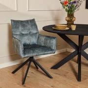 Eetkamerstoel Dani | Velvet Light Blue - Blauw - 56 x  x 65