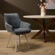 Eetkamerstoel Mees | Antraciet - 76 x 73 x 52 - Stof