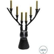 Kandelaar Selado | hertenkop | 6 kaarsen | zwart - black | L42 x B19 x...