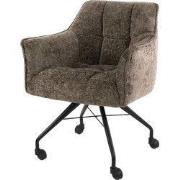 Eetkamerstoel Taupe - Incl. Wieltjes - Hoven - Set van 2