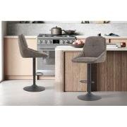 Barkruk 'Sabine' Stof Ote Sea 456 Draaibaar Grijs