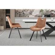 Stoel 'Pablo' Microvezel PU Donkerbruin - 54 x  x 43.0 - PU, Metaal