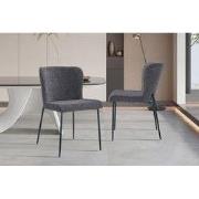 Stoel 'Lisa' Stof Fabb Raven 13 Donkergrijs - 62 x  x 45 - Stof, Velou...