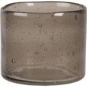 Clayre & Eef Theelichthouder Ø 10x8 cm Grijs Glas