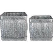 Clayre & Eef Planthouder 31x31x28 cm Grijs Metaal