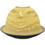 Clayre & Eef Waxinelichthouder Ø 12x8 cm Wit Porselein Sterren