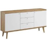 Meubella - Dressoir Primavera - Wit - Licht eiken - 160 cm