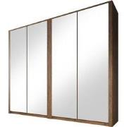 Meubella - Kledingkast Malibu - Eiken - 226 cm - Met spiegel