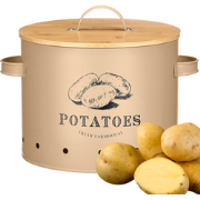 OTIX Aardappelbak - Beige - Aardappel - Bewaarpot - met Deksel - Voora...