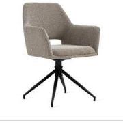 Eetkamerstoel Tess Linnen Taupe - "Taupe" - 85 cm x 59 cm x 58 cm - Li...