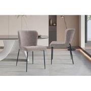 Stoel 'Lisa' Stof Fabb Raven 30 Zand - 62 x  x 45 - Stof, Velours