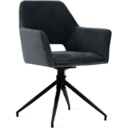 Eetkamerstoel Tess Velvet Antraciet - 85 cm x 59 cm x 58 cm - Fluweel