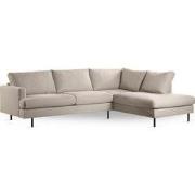Hoekbank 3-Zits Beige - Rechts - 263x203x83cm - Bjorn