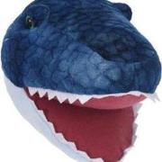 pluche dierenkop dinosaurus 30 cm - wanddecoratie Blauw