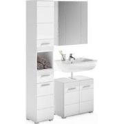 3-delige badmeubelset: onderkast, hoge kast, spiegelkast Linus wit