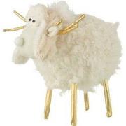 Rendier muts textiel creme/goud s 21x12x25 cm