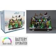 Huis led vliegende slee 39 cm kerstversiering