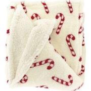 Unique Living - Plaid Cancy Cane - 150x200cm - Wit