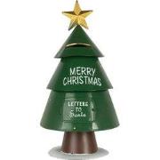 Clayre & Eef Kerstdecoratie Brievenbus Ø 18x35 cm Groen Metaal
