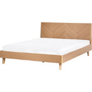 WIZERNES - Tweepersoonsbed - Lichtbruin - 160 x 200 cm - MDF