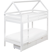 TERNAS - Hoogslaper met opberglades - Wit - 90 x 200 cm - Dennenhout