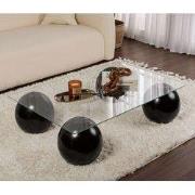 Salontafel Sera zwart transparant gehard glas 110x75x30 cm Black Trans...