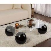 Noxa salontafel zwart transparant 120x80 cm Black Transparent Tempered...
