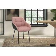 Stoel 'Sem' Stof Roze Rug PU Donkergrijs - 58 x  x 45 - Kunstleer, Pol...
