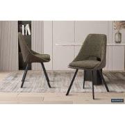 Stoel 'Filou' Bouclé Groen Rug PU Donkergroen - 56 x  x 45 - PU, Polye...