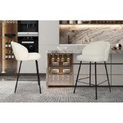 Tellerstoel 'June' Bouclé Wit - 52 x  x 51.00 - Textiel