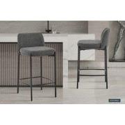 Tellerstoel 'Ella' Stof Grijs - 38 x  x 42 - Textiel