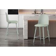 Barkruk 'Jasmin' Zitting PP kussen PU Grijs-groen